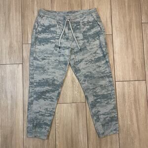 Athleta Farallon Jogger Womens Large Blue Gray Camo Drawstring Pants